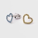 Сережки «Серце» з білого золота, з блакитними і жовтими діамантами 327471121 від виробника ювелірних прикрас LUNET JEWELLERY по ціні 20 824 грн грн: 1